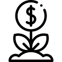 Icon features a plant with a dollar sign on top.