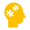 Vector shows a human head with two jigsaw pieces on it.